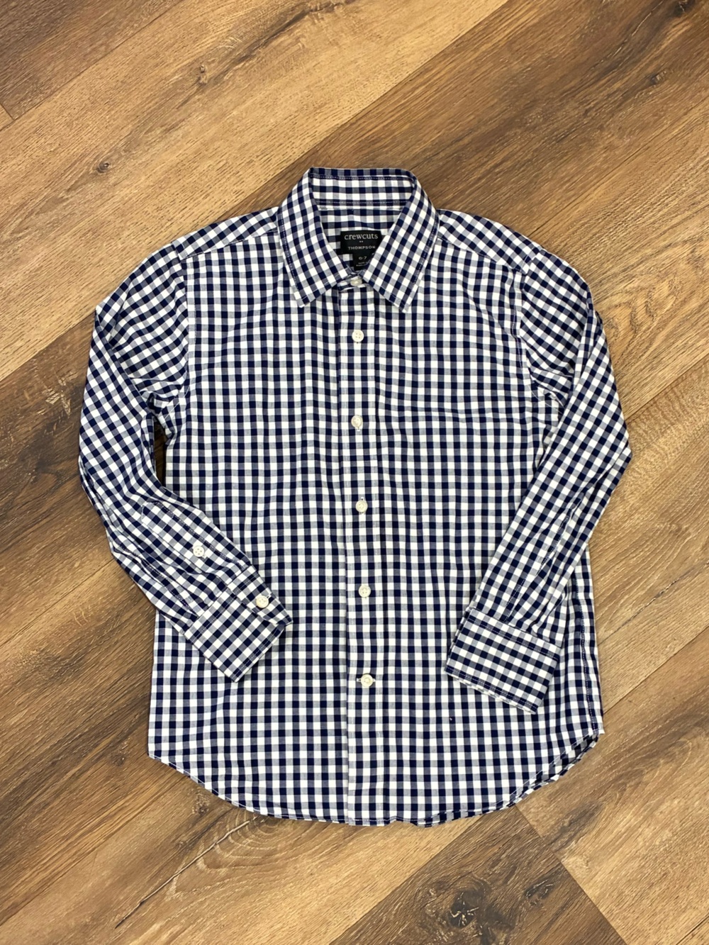 J. Crew Crewcuts Thompson Gingham Long Sleeve Button Down Dress Shirt 6/7 Boy